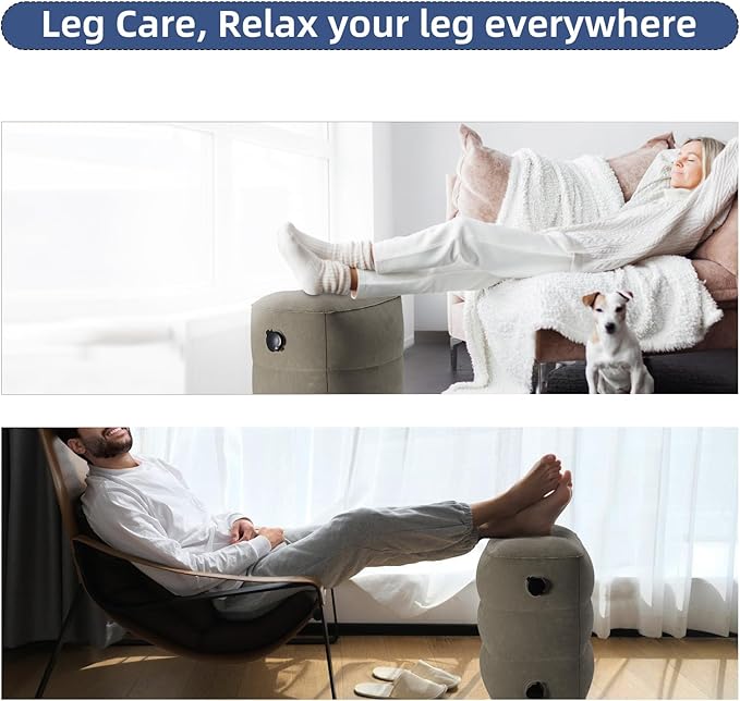 Inflatable Foot Rest Pillow for Air Travel Airplane Foot Rest Pillow Adjustable Height Leg Pillow Bed for Kids Toddler Suitable for Car,Train,Office Travel