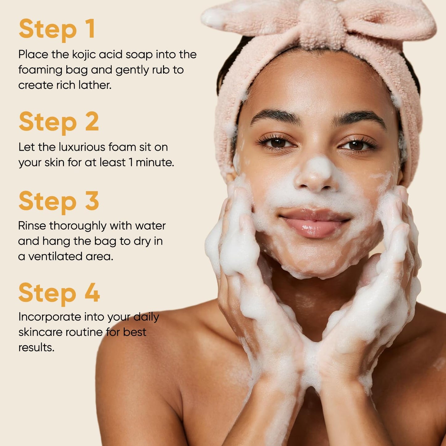 CADDISE Kojic Acid Turmeric Soap Bars – Dark Spot Remover & Skin Care, Handmade Face & Body Wash Bars with Niacinamide, Shea Butter, Tea Oil, Vitamin C (2 Pack, 8.5 Oz)