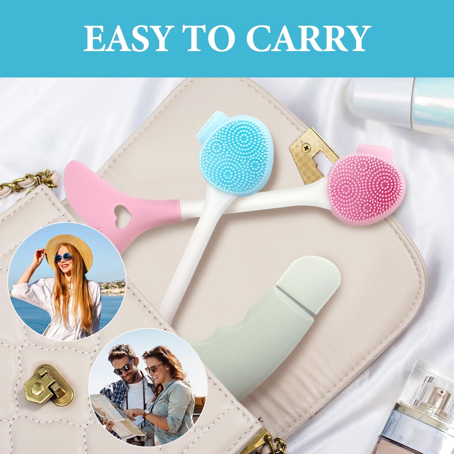 3-in-1 Pore Cleansing Brush Set, Deep Facial Cleansing Brush,Face Scrubber, Face Spatula, Skin Care, Assisted Makeup, Women&Man