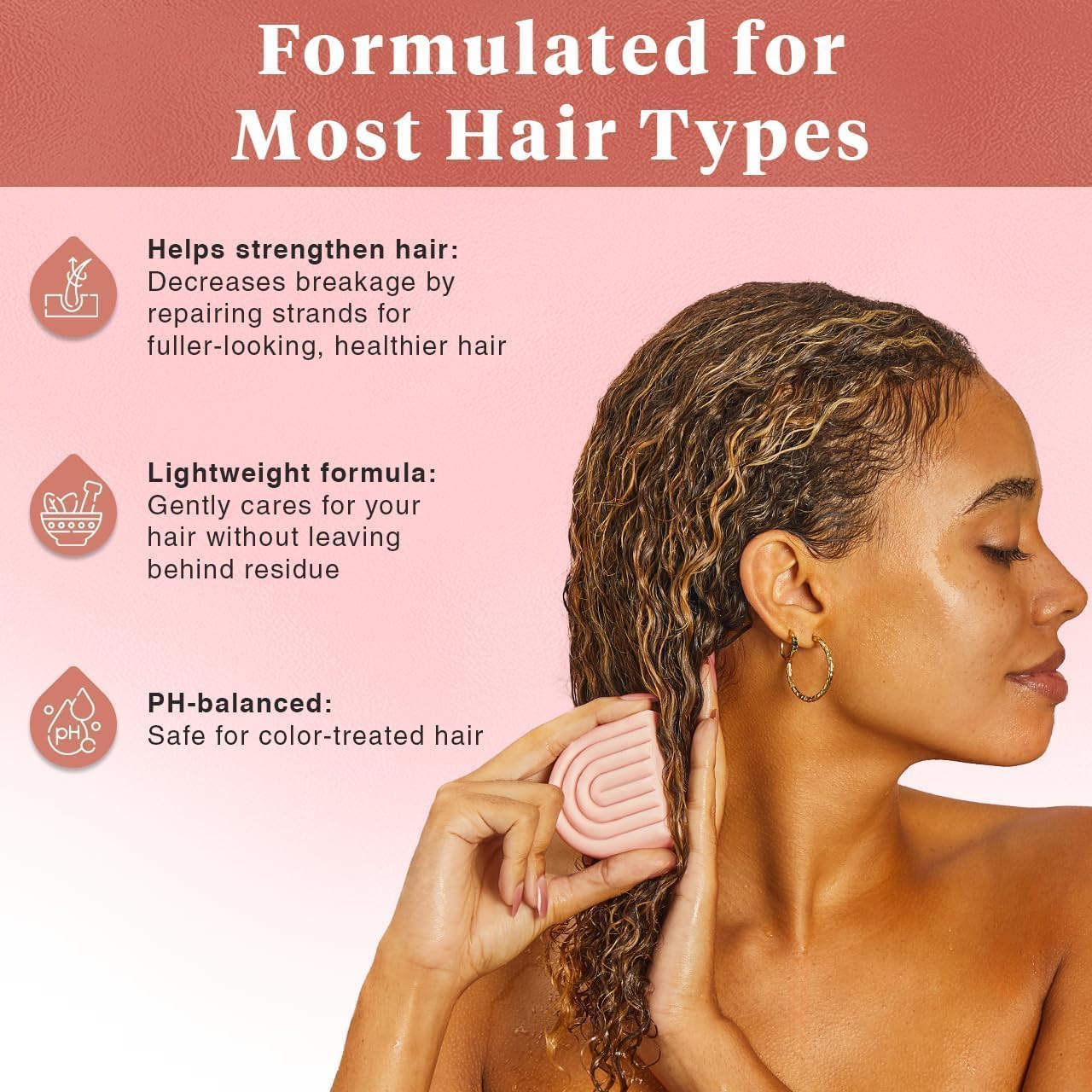 Kitsch Castor Oil Conditioner Bar Soap - Hydrating & Moisturizing Hair Care - Organic Castor Oil Conditioner for Hair Growth & Scalp Nourishment - Silicone & Paraben-Free, Vegan, Made in USA - 2.7oz