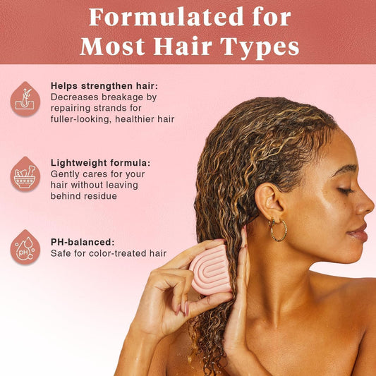 Kitsch Castor Oil Conditioner Bar Soap - Hydrating & Moisturizing Hair Care - Organic Castor Oil Conditioner for Hair Growth & Scalp Nourishment - Silicone & Paraben-Free, Vegan, Made in USA - 2.7oz