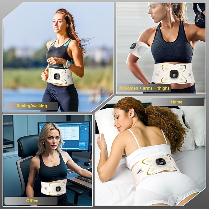 Abs Sculptor, Ab Toning Belt with Heating Pad for Stomach Cellulite Removal Fat Burning, ab Toner Machine for Belly Exercise Smooth & Firming, Lower Back Massager for Pain Relief Women Men Unisex