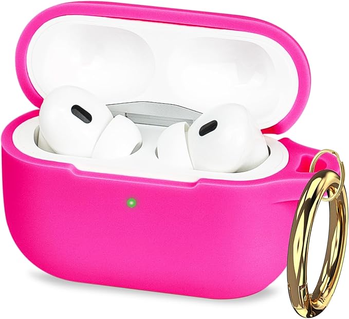 Case for Apple Airpods Pro 3 (2025) - VOTILE Airpods Pro 3 Cases Cover Women Silicone iPods Pro 3 Earbuds Wireless Accessorie Charging Cases Girl Keychain for Airpod iPods Pro 3 Generation - Hot Pink
