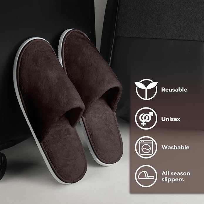 10PCS Unisex Guest Disposable Slippers, SPA Cotton Slipper, Hotel Bath Slippers Disposable, Travel Bulk Guest House Slipper for Shoeless Home, Travel, Hotel or Commercial