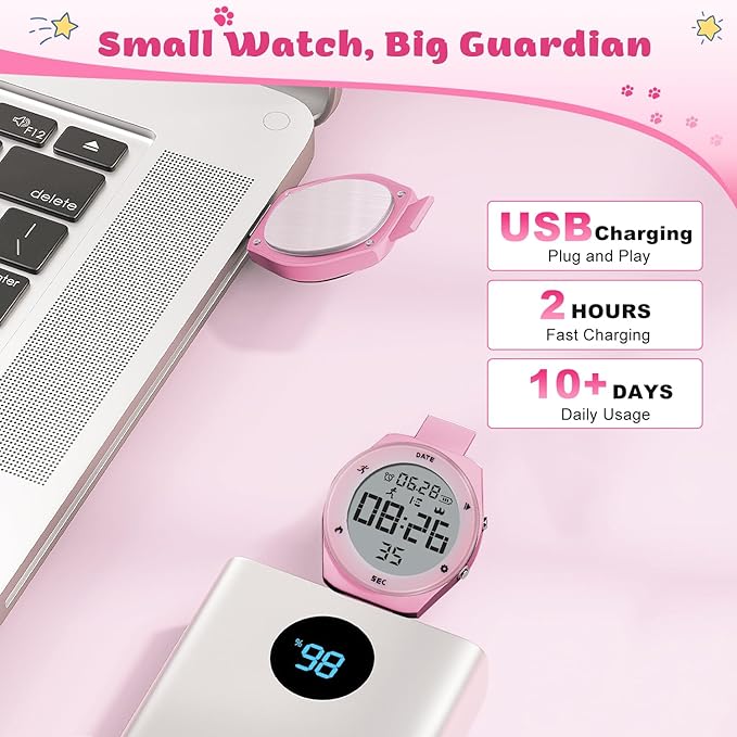 Kids Watches for Girls Boys Digital Sport Watch with Step Counter Pedometer Vibration Alarm Clock, No App Waterproof Fitness Tracker Kids Watch Boys Girls Teens Students Ages 5-16