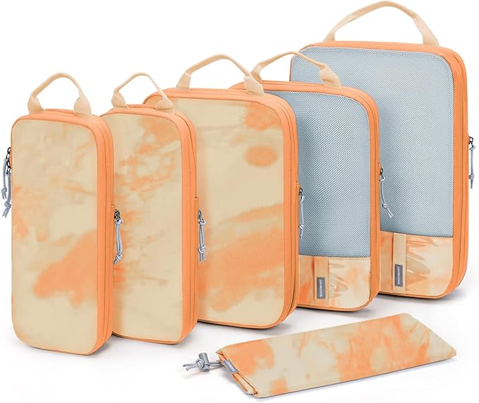 BAGSMART 6 Set /4 Set/2 Set Compression Packing Cubes for Travel, Lightweight Luggage Organizer Bags, Durable Space Saver Bags Travel Essentials