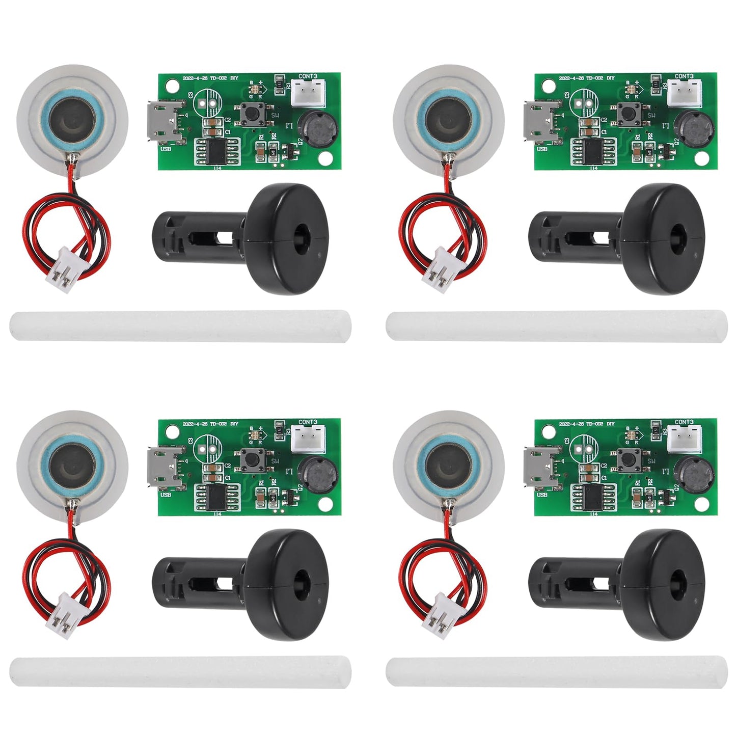 DWEII 4Pcs USB Humidifier Module USB Spray Module Circuit Board Atomization Module 5V Atomization Plate Circuit Board Atomization Module Atomizer DIY Incubation Experimental Equipment