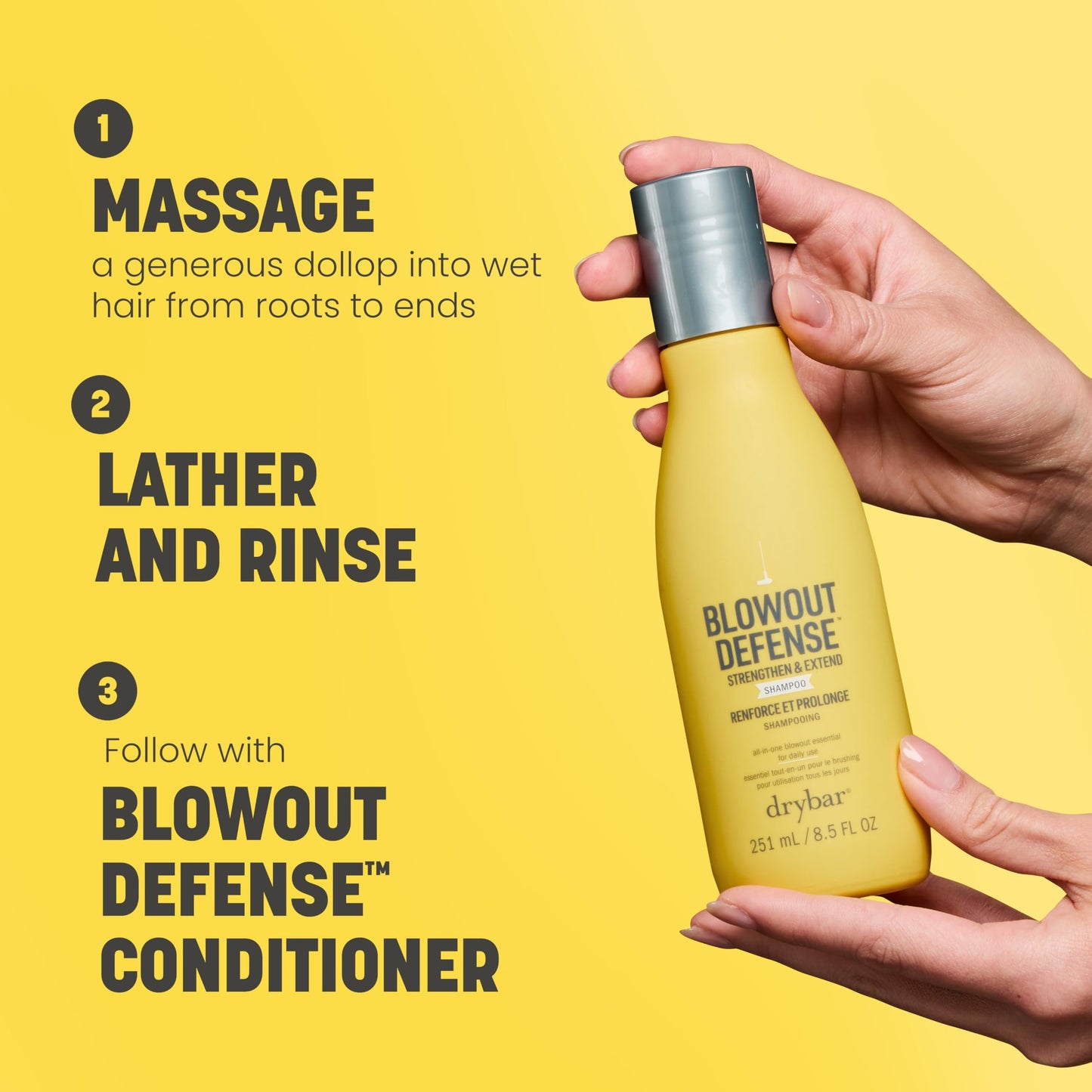 Drybar Blowout Defense Strengthen & Extend Shampoo, Hydrates, Detangles, Reduces Breakage, and Maintains Smooth, No Build-Up, Long-Lasting Blowouts