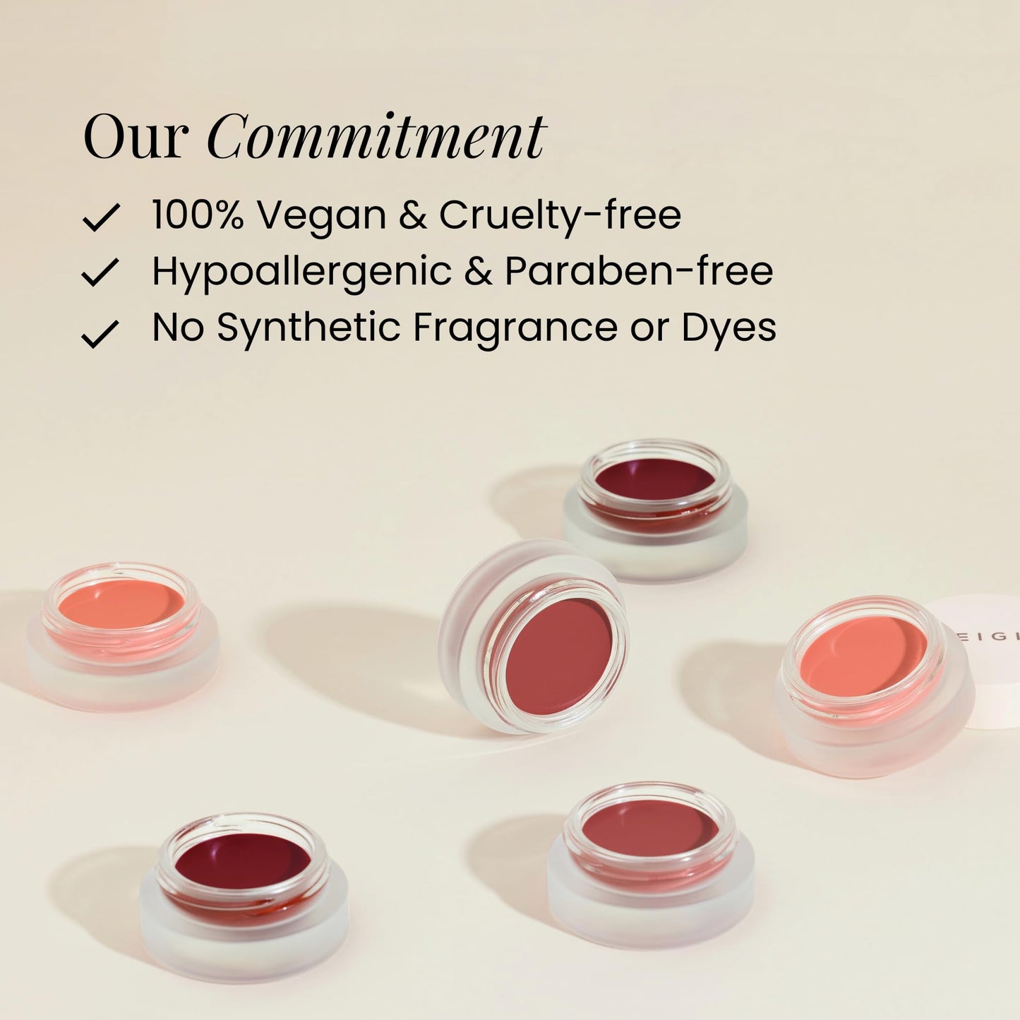 BEIGIC Flush Lip & Cheek Balm - Vegan Buildable & Blendable Multiuse Balm | Natural Flush & Glow | Glowy Blush for Cheeks | Dewy Korean Make Up Cream Blush | 03 Long Black - Muted Brick, 0.14 fl.oz