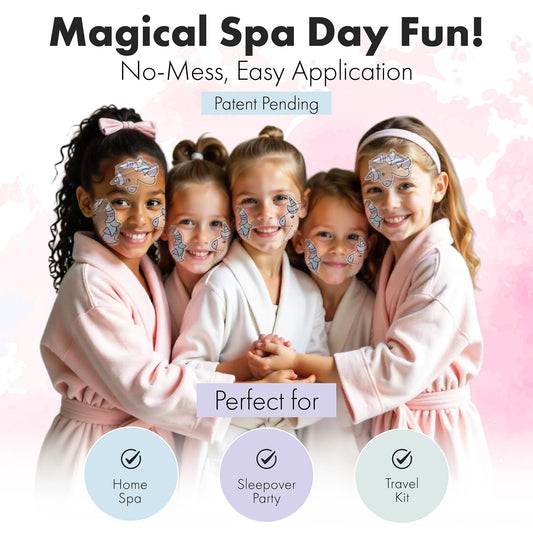 Unicorn Kids Face Masks Skincare Set (20pcs), Organic Vegan & Kid Safe Skin Care Ages 4+, Cute Animal Sheet Masks for Girls, Spa Day, Sleepover, Slumber Party Favors, Stuffs and Gifts for Little Girls