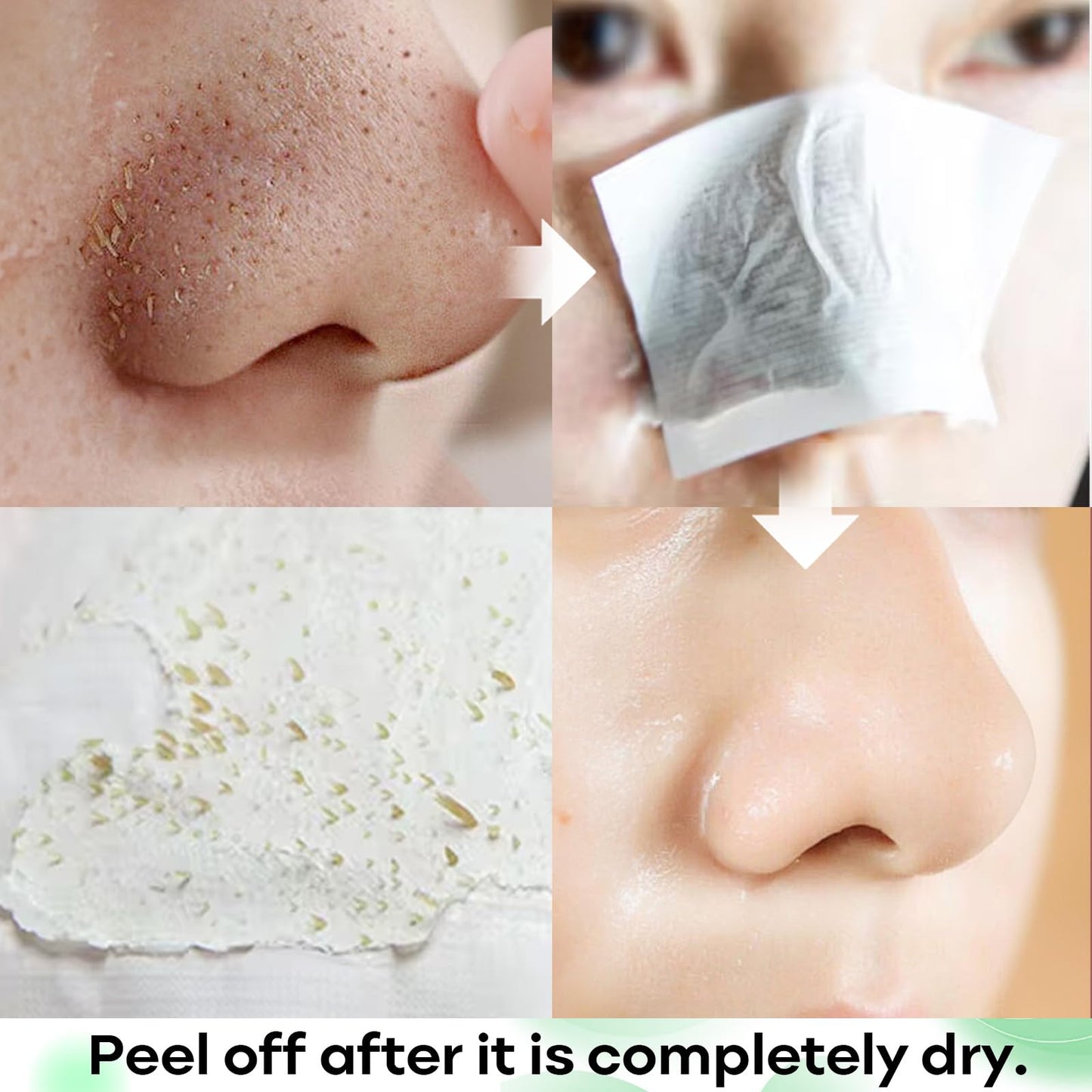 Blackhead Remover Peel Off Mask for Nose & Face - Blackhead Removal Kit with 100pcs Strips, Puntos Negros, 1.7oz