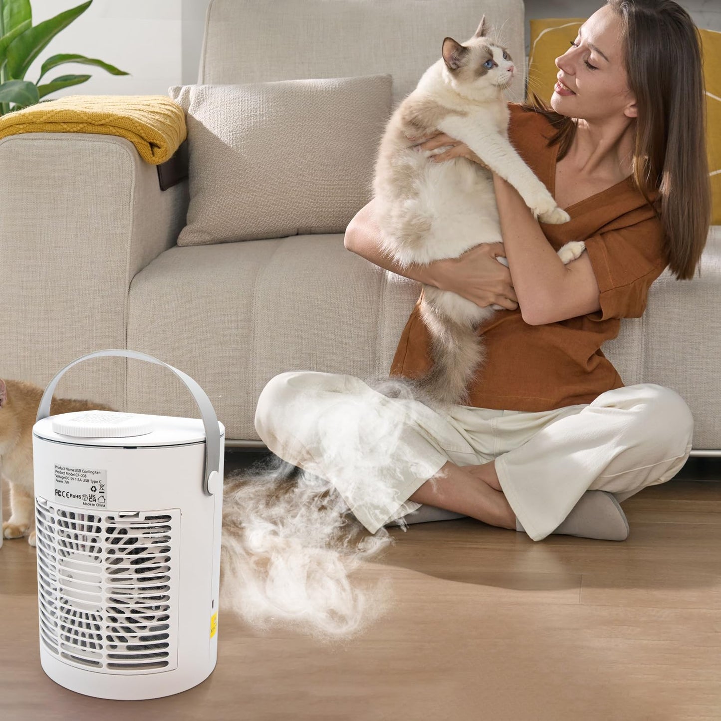 EnjoyCool Portable Air Conditioner, Evaporative Air Cooler, 3-IN-1 Personal Air Conditioner Cooling Fan with 3 Cool Air Spray, 3 Wind Speed, Small Desktop Humidifier Fan for Room Camping Car Office