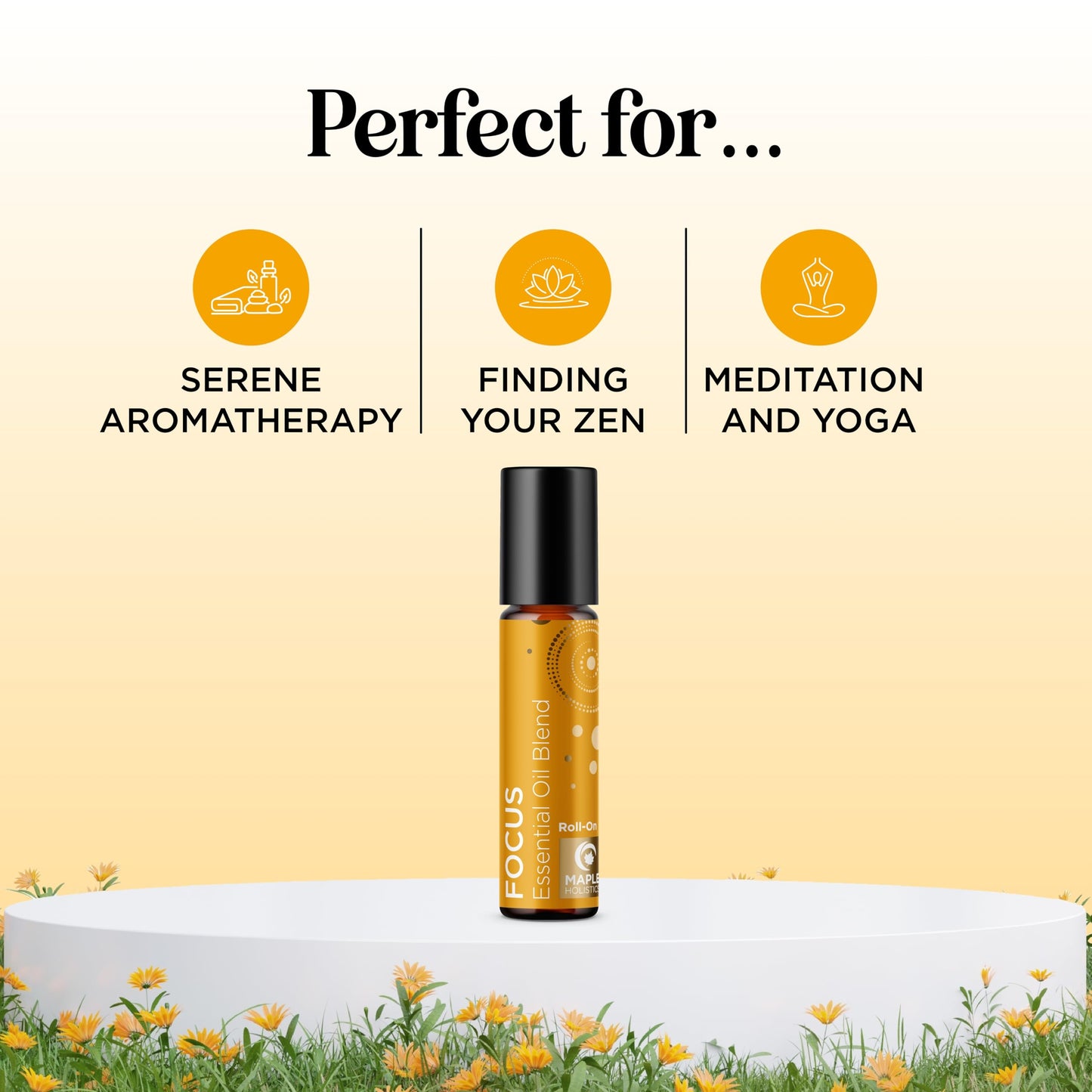 Focus Essential Oil Roll On - Aromatherapy Essential Oil Roller with Invigorating Pure Citrus and Mint Oils - Attention and Focus Essential Oil Blend with Eucalyptus Peppermint & Grapefruit (1 Pack)