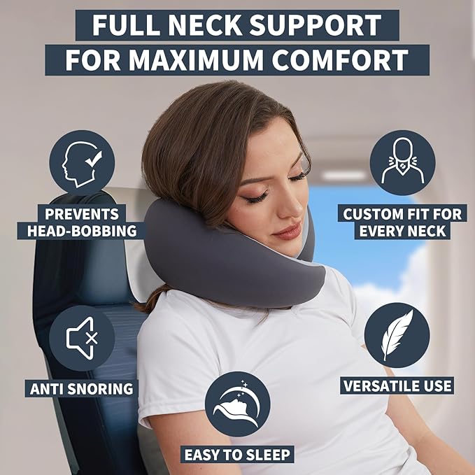 Travel Pillows for Airplanes Airplane Neck Pillow Neck Flight Essentials Best Long Flights Head Rest Recliner Women Shoulder Pain