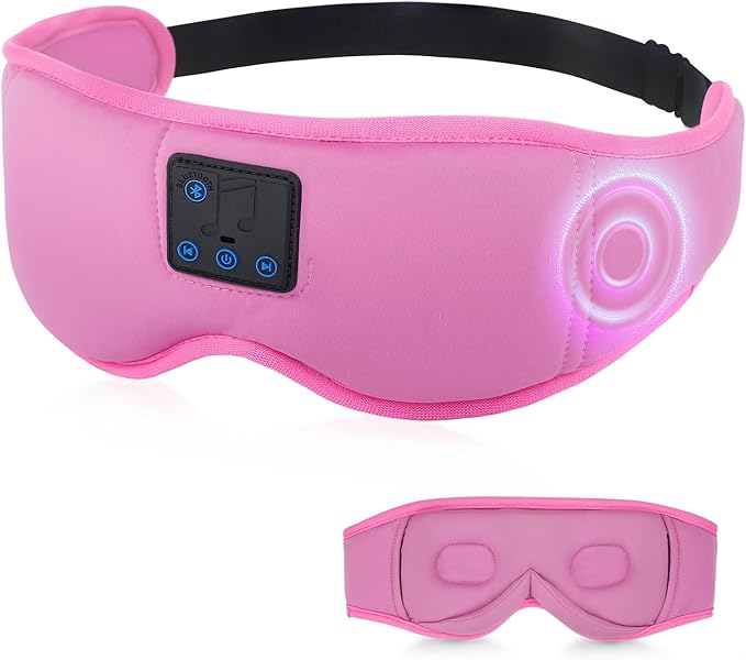 Aurya Sleep Mask with Bluetooth Headphones, 3D Eye Mask for Sleeping, 5.4 Wireless Sleeping Headphones with Ultra-Thin HD Stereo Speaker for Side Sleeper, Office Nap, Air Travel, Meditation