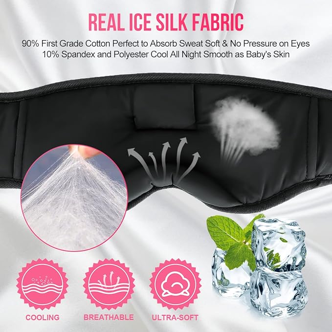 MUSICOZY Bluetooth 5.4 Sleep Headphones, Wireless Eye Mask Headband for Side Sleepers, Sleeping Mask with HD Stereo Sound, Cool Tech Gadgets for Women, Men, Air Travel, Unique Gifts