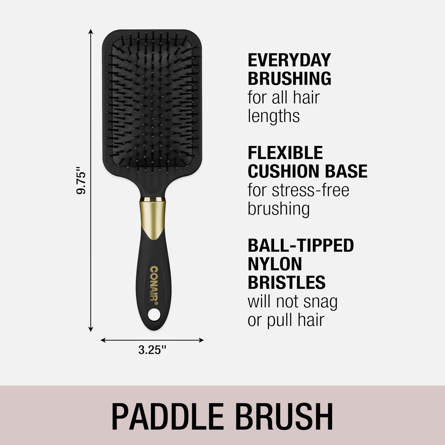 Conair Velvet Touch hairbrush set - Travel hair brush - suitable for curly or straight styles - features soft touch handle with bonus headband - Red/Black