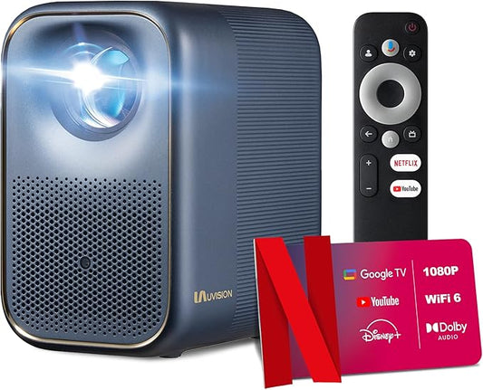 AllPlay Netflix-Licensed Smart Projector with Google TV | Native 1080p Full HD | Auto Focus & Keystone | Dolby Audio | WiFi & Bluetooth | Portable Home Theater Kit