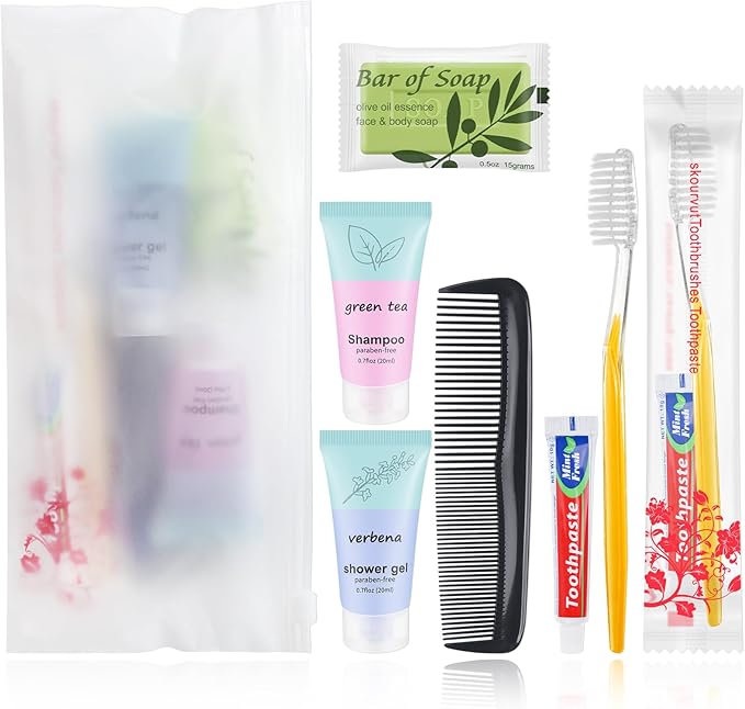 Homeless Hygiene Kit for Donations,Bulk Basic Toiletry Kits Care Package Supplies in Zip Pouch,Homeless Kits Travel Toiletry Bulk for Homeless Shelters Charity Men Women (pack of 50)