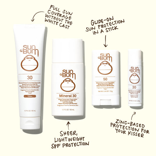 Sun Bum Mineral SPF 50 Face Stick Sunscreen - Water-Resistant Broad Spectrum Sunscreen with Vitamin E - Hawaii 104 Act Compliant (Made without Octinoxate & Oxybenzone) - Travel Size 0.45 oz