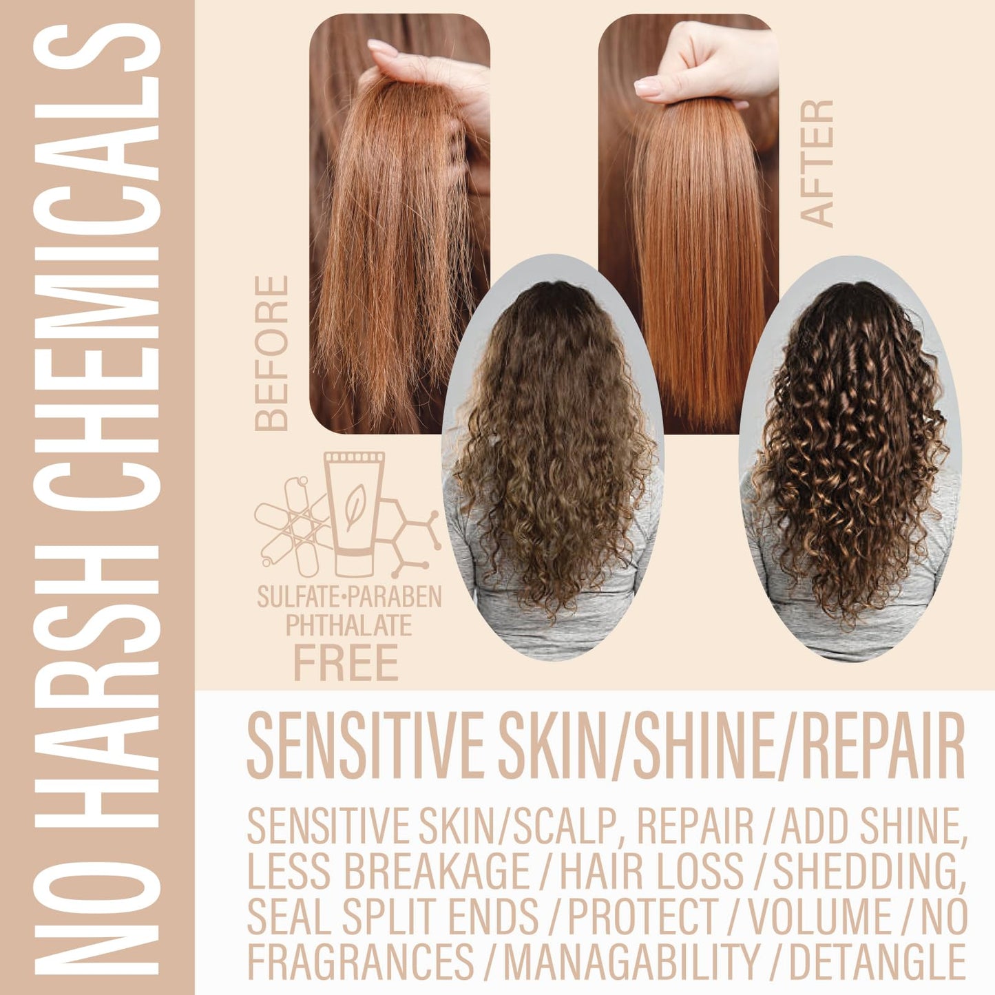 Bar Shampoo and Conditioner by Luxiny - Sulfate Free, Unscented Set With 1 Shampoo Bar (60g) & 1 Deep Conditioner Bar (50g), Made in USA (Fragrance Free)