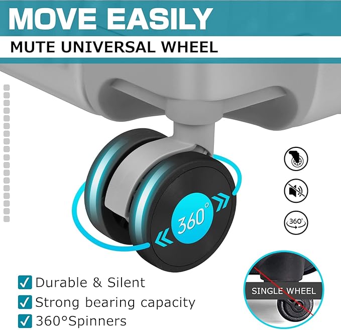 AnyZip Luggage Sets 2 Piece Aluminum Frame Carry On and Checked Suitcase PC ABS Hard Shell TSA Lock No Zipper(Silver, 20/28)