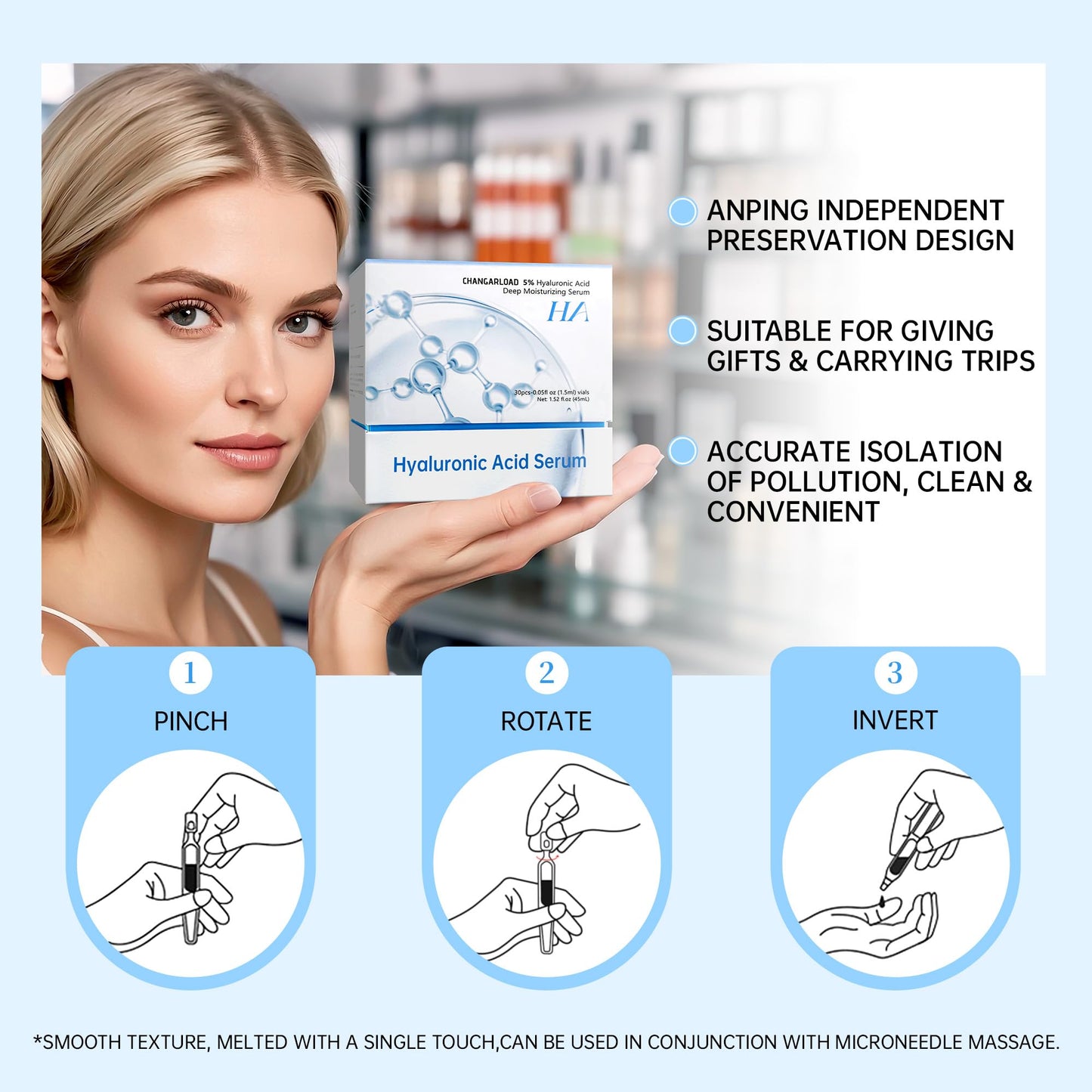 5% Ultra Hydrating Serum Vials with Niacinamide,Collagen Stem Cell,Wake Nature Perfection|AntiAging|Deep Hydration|CellActivation-1.5ml*30Pcs Ultra Hyaluronic Acid Serum for Face