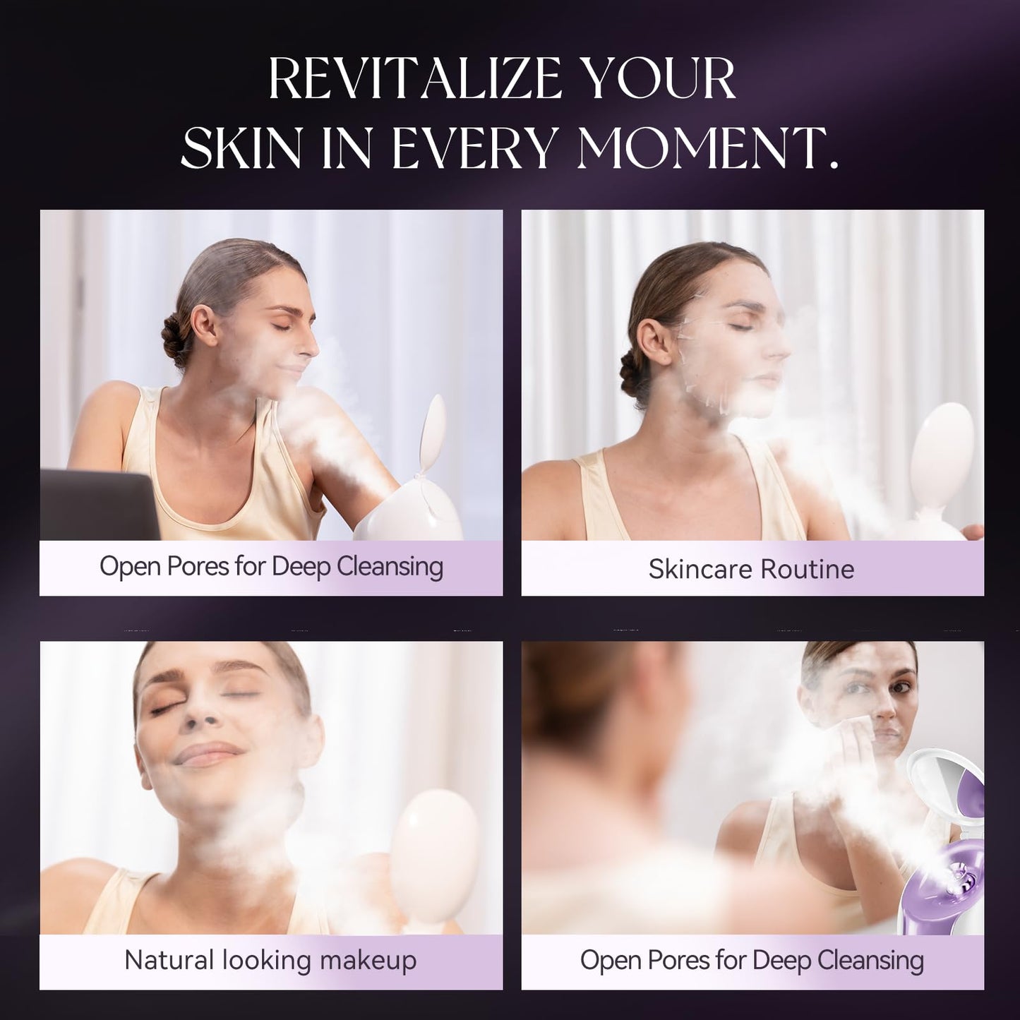 ANLAN Facial Steamer, High-Speed Nano steam, Deep Cleansing, Pore Care, Repairs and Strengthens Skin's Foundation, Facial Humidifier, Home Facial spa, Hydrating Moisturizing, Sensitive Dry Skin spa