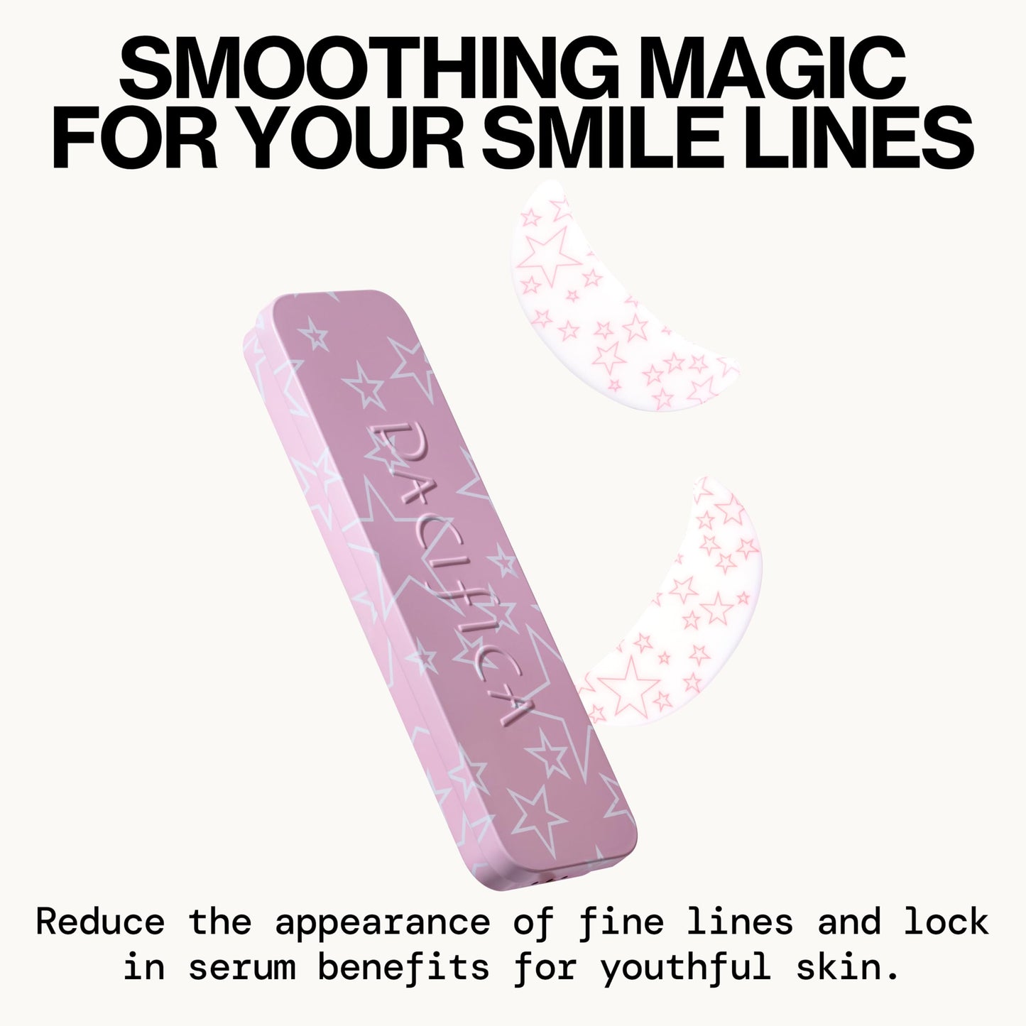 Pacifica Beauty Reusable Smile Line Mask, Skincare, Silicone Mask, For Fine Lines and Wrinkles, Lift and Firm, Pair with Serum, Storage Tin Included, Skin Care, Smile Line Patches, Vegan, 2 Pieces