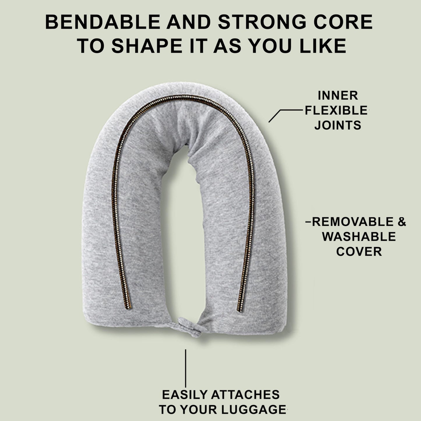 Dot&Dot Twist Memory Foam Travel Pillow for Airplanes - Travel Neck Pillow for Sleeping - Airplane Pillow for Neck Support, Chin, Lumbar and Leg - Adjustable, Bendable Neck Roll Pillow