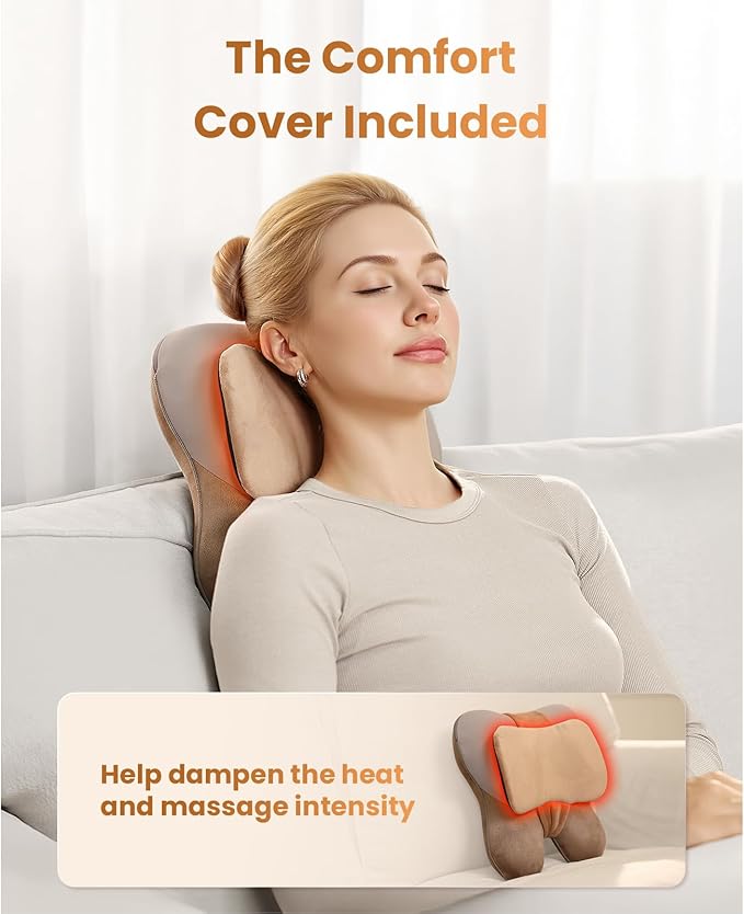 BOB AND BRAD Back Massager with Heat FSA Eligible, EZBack Corded Neck Massager for Pain Relief Deep Tissue, Shiatsu Back Shoulder and Neck Massage Pillow, Full Body Use, Ideal Gifts for Women Men