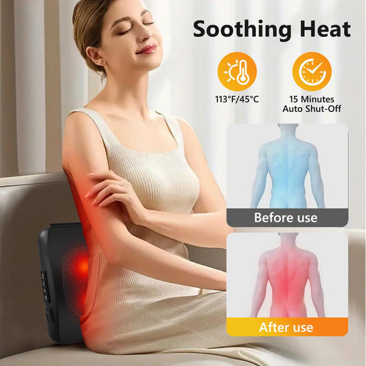 iKristin Back Massager,Back and Neck Massager with Heat,Shiatsu Deep Tissue Back Massager,Electric Massage Pillow for Shoulders,Legs,Foot,Body Muscle Relief,Neck Massager for Women/Men/Dad/Mom