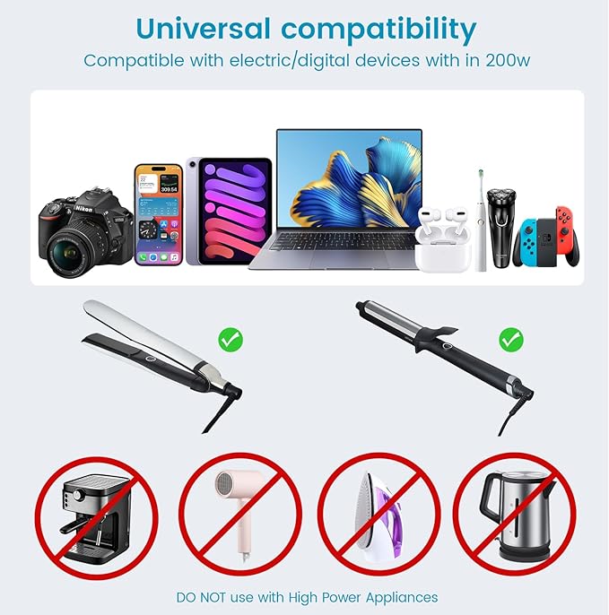 BESTEK 220V to 110V Converter with USB-C 35W, Universal Travel Adapter, US to Europe Power Converter for Hair Straightener/Curling Iron, Step Down Transformer(AU/EU/UK/India/South Africa Plug Adapter)