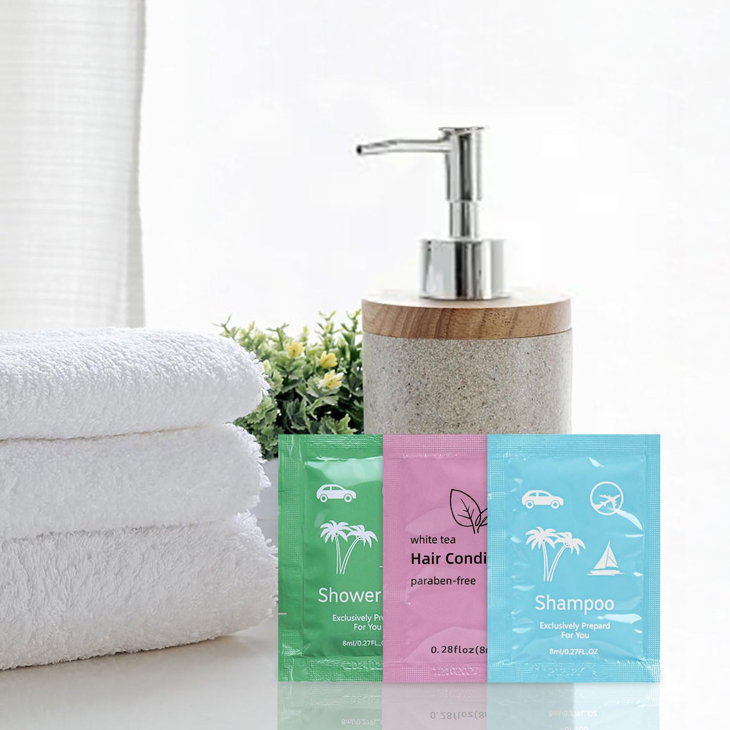 Body Wash Shampoo Conditioner Set Travel 0.28fl Oz,Travel Size Shower Gel Set,Shampoo and Conditioner Travel Bulk,Hotel Supplies Bulk Hygiene Kits for Homeless Guests Hotel (20)