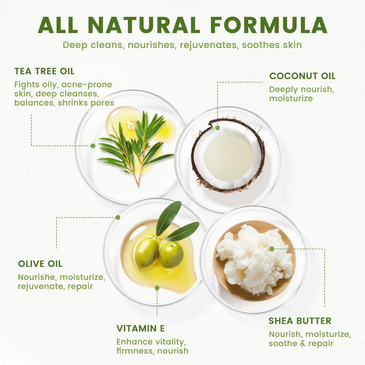 Tea Tree Oil Soap Bar, Natural Botanical Tea Tree Bar Soap with Vitamin E, Pure Plant Oil Bath Soap for Body Face Fights Acne, Tinea, Ringworm, Skin Itch Irritation and Prevents Breakouts (Pack of 3)