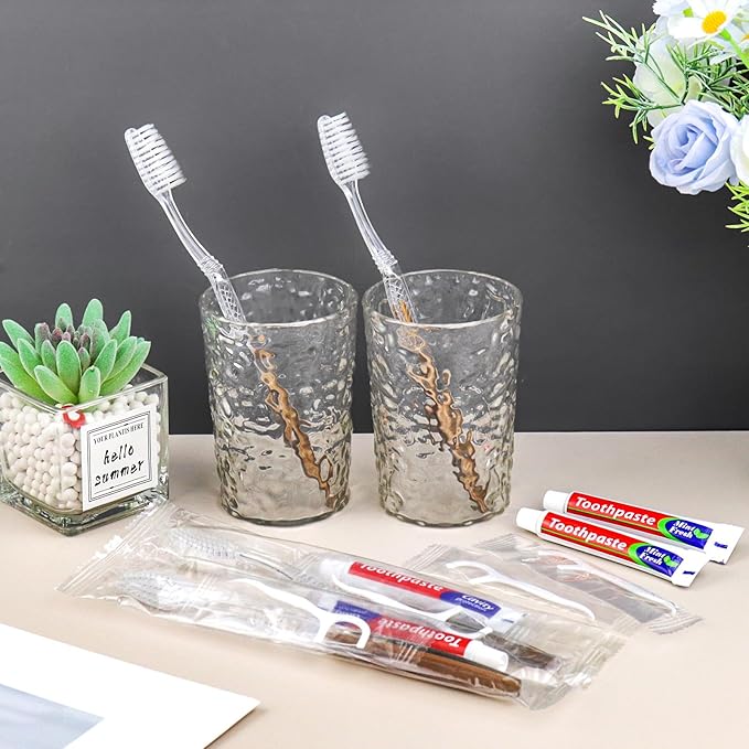 50pcs Disposable Toothbrushes with Toothpaste Floss Individually Wrapped, Disposable Toothbrush Bulk, 10g Toothpaste, Dental Floss Pick, Bulk Toothbrush Kit for Homeless,Airbnb,Hotel,Guest