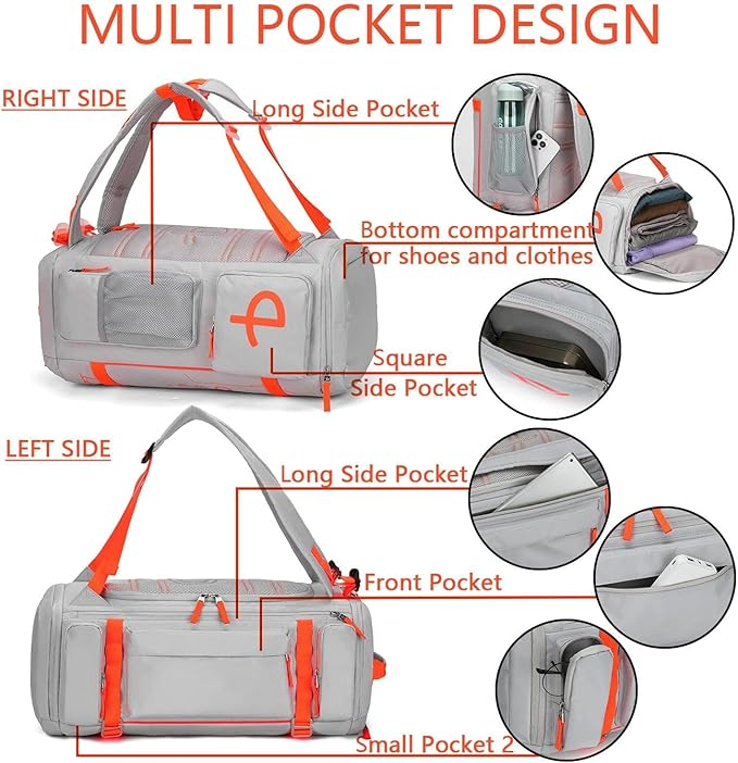 BE SMART 40L Extra Large Gym Backpack for Men, Big Gym Bag with Shoes Compartment, Waterproof Heavy Duty Duffel Bags, Men's Workout Backpacks for Outdoor Sport,Hiking,Camping,Travel