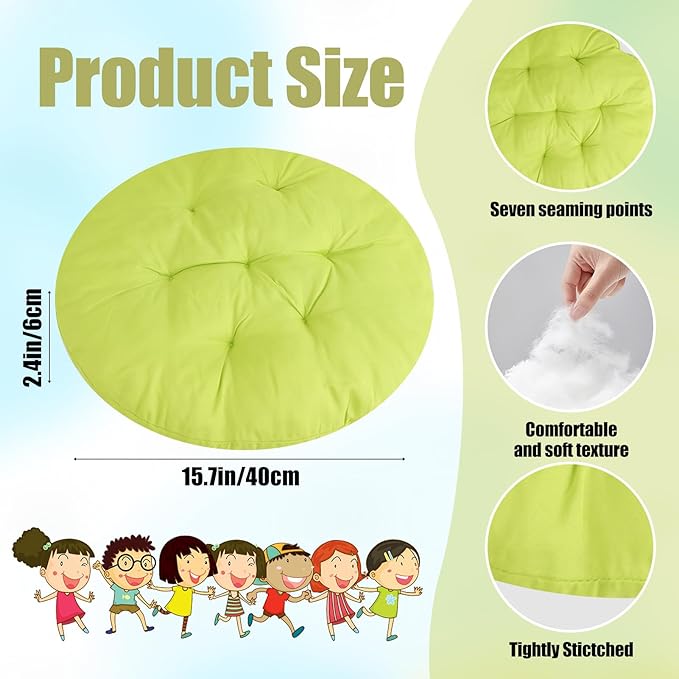 12 Pcs 16 Inch Floor Pillows Cushions for Kids, Toddlers, Adults - Flexible Seating Pillows for Classroom, Home, School - Reading, Playing Chair Cushions (Bright Color)