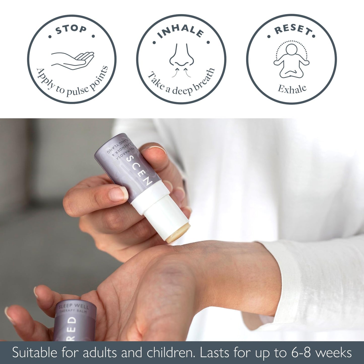 Scentered Sleep Well Aromatherapy Essential Oils Balm Saver Bundle - 2 x 5g Balms & 2 x Mini Travel Balms - for Restful Sleep - Natural Blend of Lavender, Chamomile, Ylang Ylang