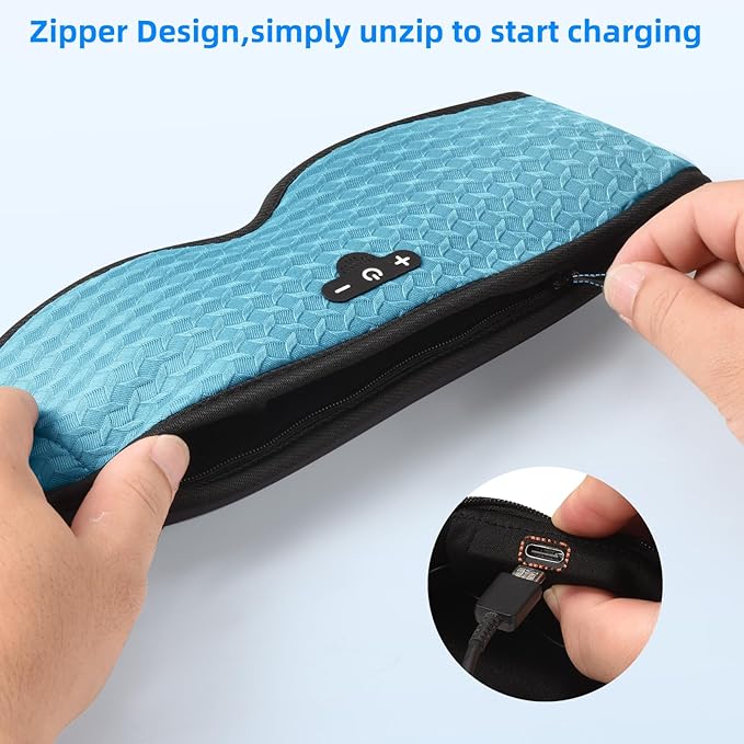 3D Sleep Mask with Bluetooth Headphones, Sleeping Headphones for Side Sleepers, Zero Eye Pressure, Adjustable Sleep Eye Mask, Ultra-Thin Stereo Speakers Perfect for Sleeping-Peacock Blue