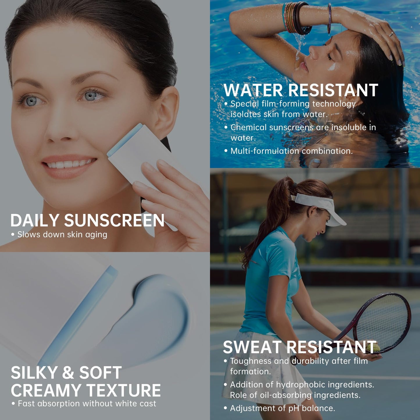 Face Suncream Stick with Centella SPF50+ PA++++, Sunscreen Moisturizer Travel Size 20 ml, Waterproof Long-Lasting, No White Cast, Lightweight to Absorb, Sunscreen Stick for All Skins