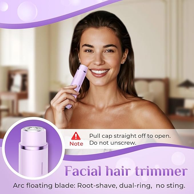 2025 New 2-in-1 Electric Bikini Trimmer for Women - Dual Head Electric Razor,Waterproof Painless Bikini Shaver, Pubic Hair Trimmer for Private Area & Body Hair, Purple