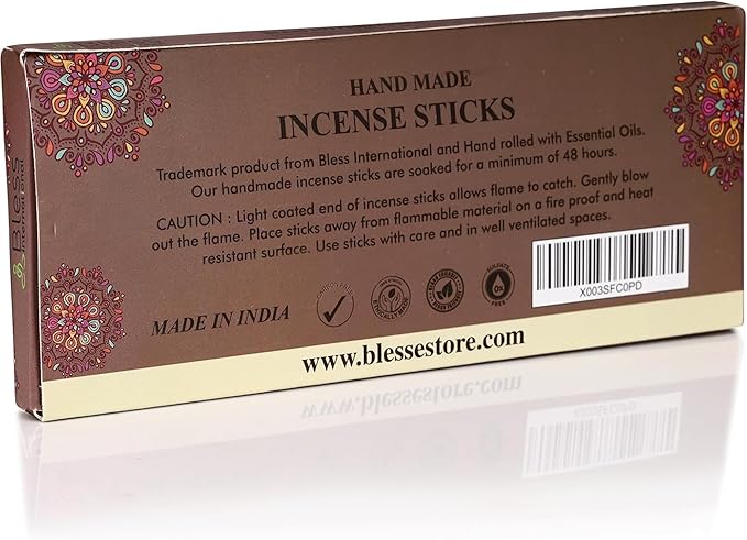 Bless-Cedar 100%-Natural-Handmade-Hand-Dipped-Incense-Sticks Organic-Chemicals-Charcoal-Free Purification-Relaxation-Positivity-Yoga-Meditation Best-Woods-Scent (80 Sticks (4.20 OZ))