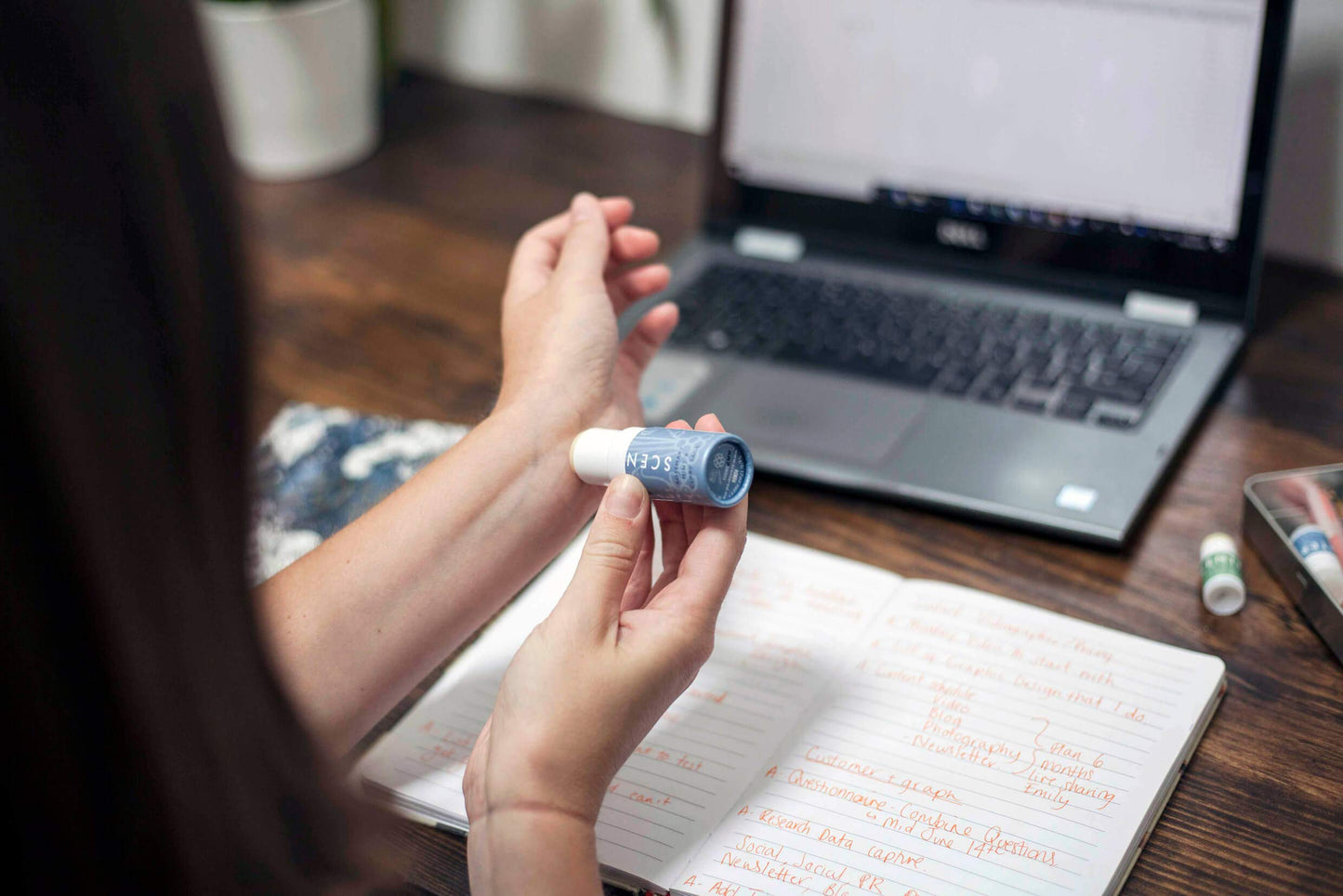 Scentered Aromatherapy Balm Stick for Focus & Concentration - Roll On Essential Oils Blend - 100% Natural: Rosemary, Mint, Clary Sage in Shea Butter - Aromatherapy Gifts for Women