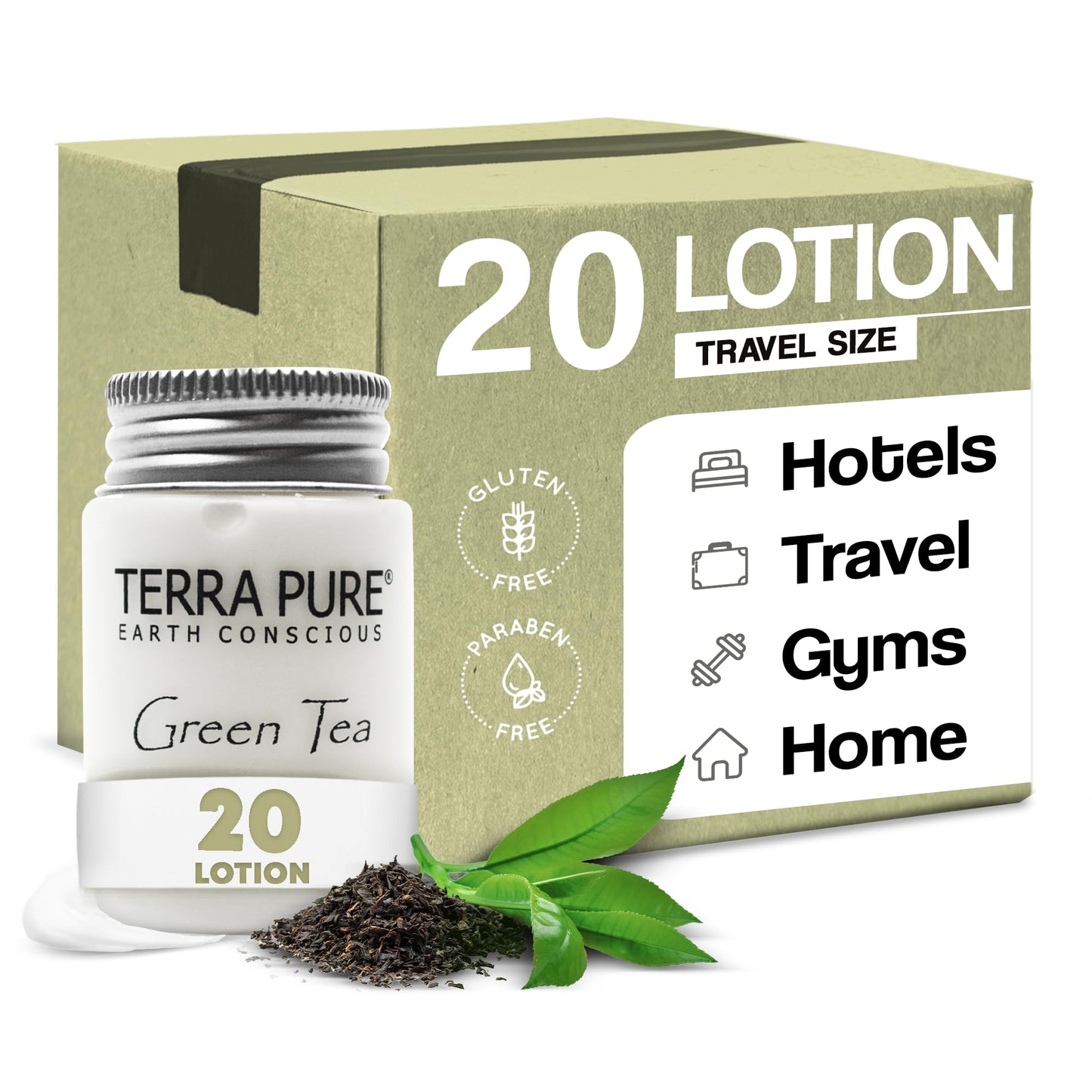 Terra Pure Body Lotion, Travel Size Hotel Amenities, 1 oz (Case of 20)
