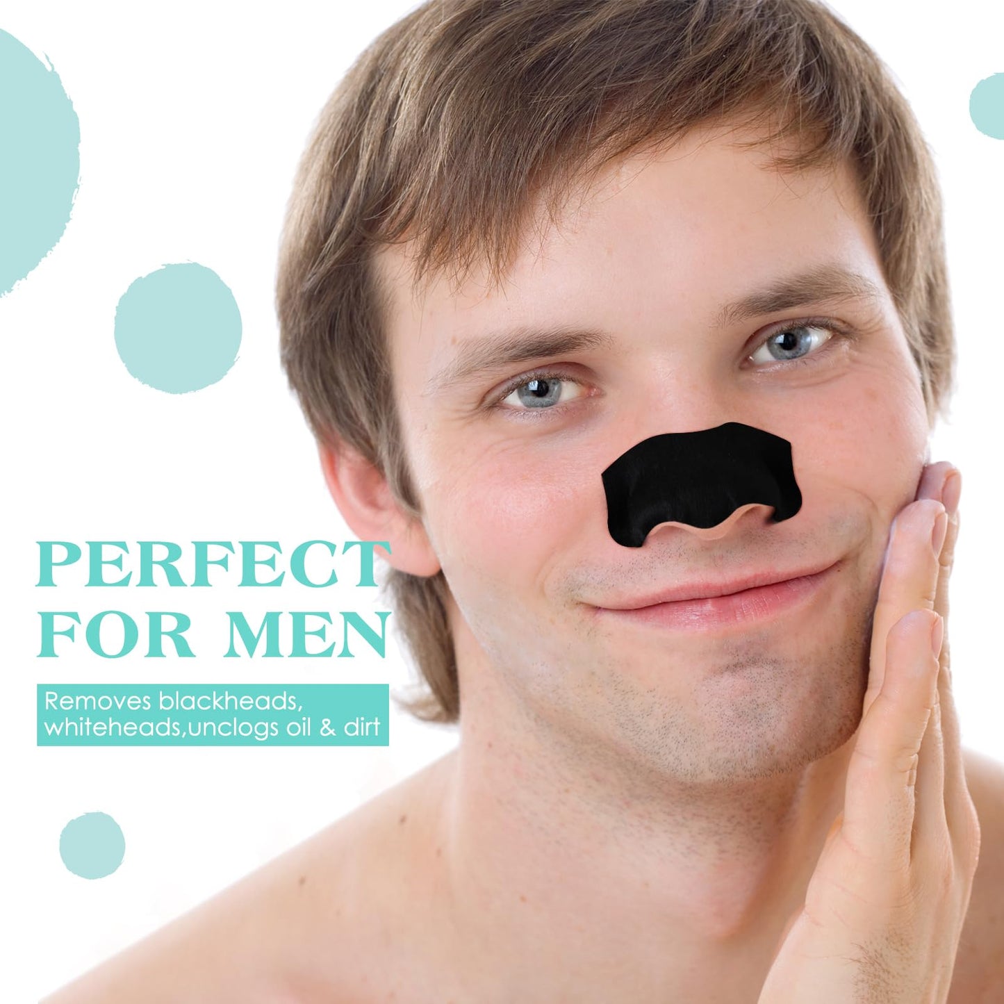 JOLVKA Blackhead Remover Pore Strips For Men, (120 Strips) Deep Cleansing Nose Strips - Charcoal Pore Strips - Unclogs Pores