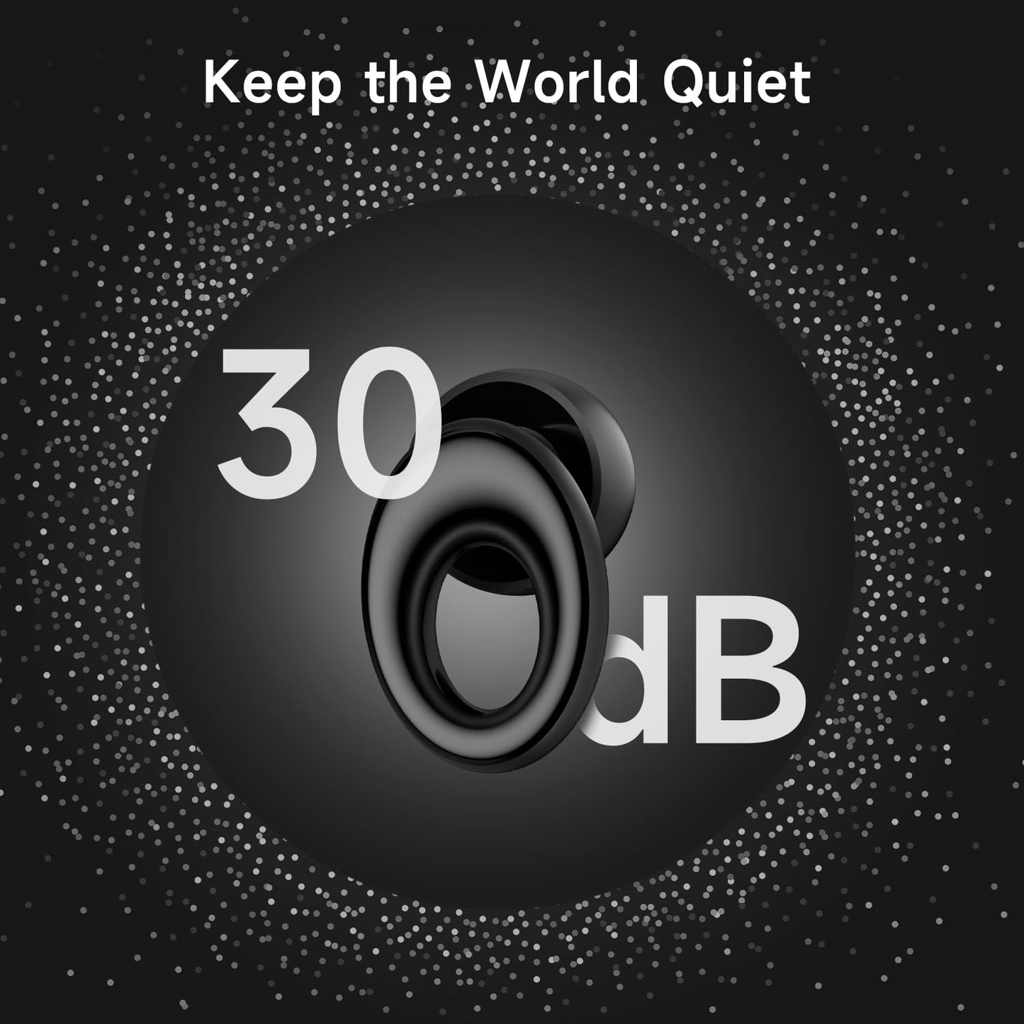 Ear Plugs for Sleeping Noise Cancelling, Concert Ear Plugs with 30dB Noise Reduction, Reusable Silicone Earplugs for Sleep, Travel, Work, Study, Comfortable Fit with 4 Sizes and Carrying Case (Black)