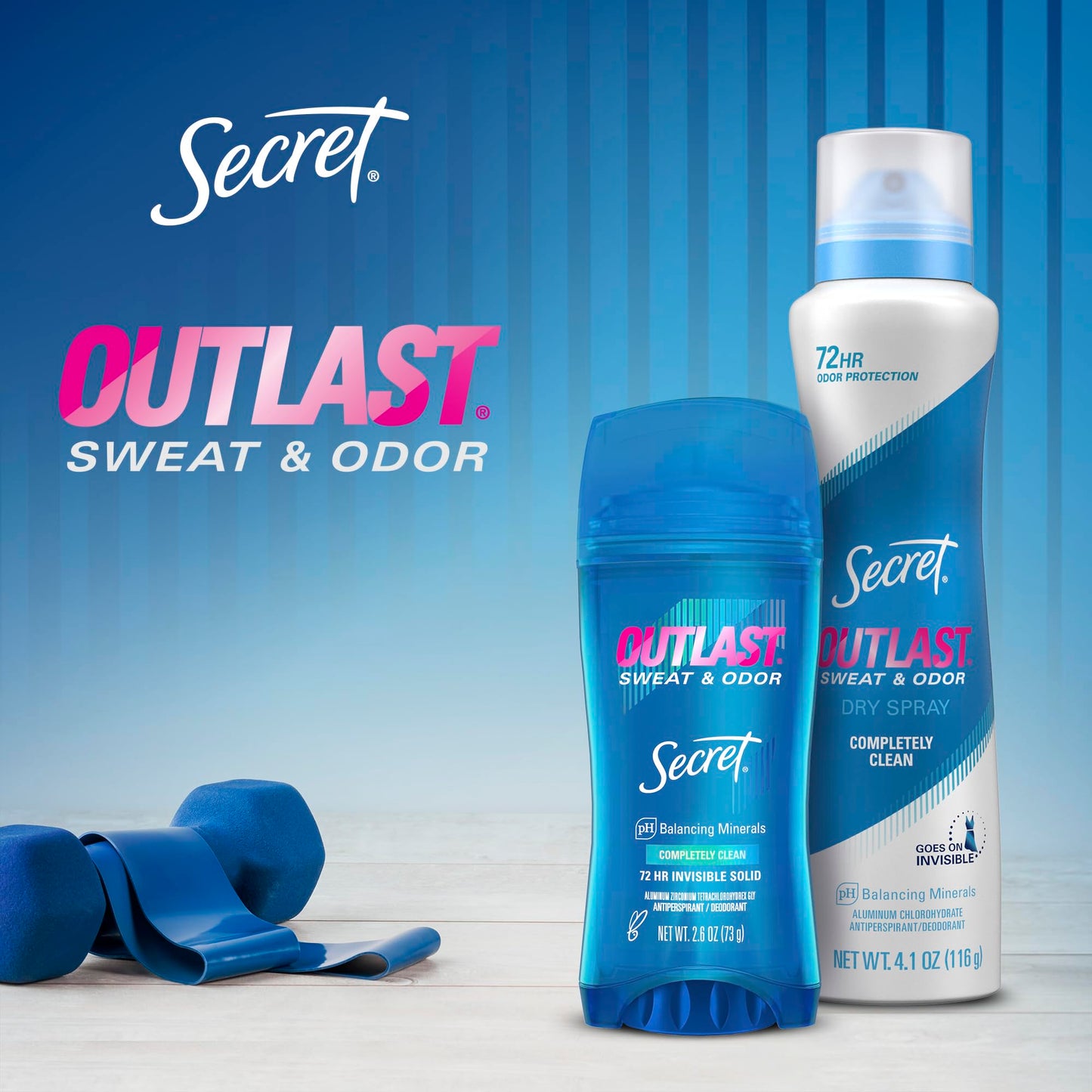 Secret Outlast Antiperspirant Deodorant for Women, 72hr Sweat & Odor Protection, PH Balancing Minerals, Clear Gel, Protecting Powder Scent, 2.6 oz