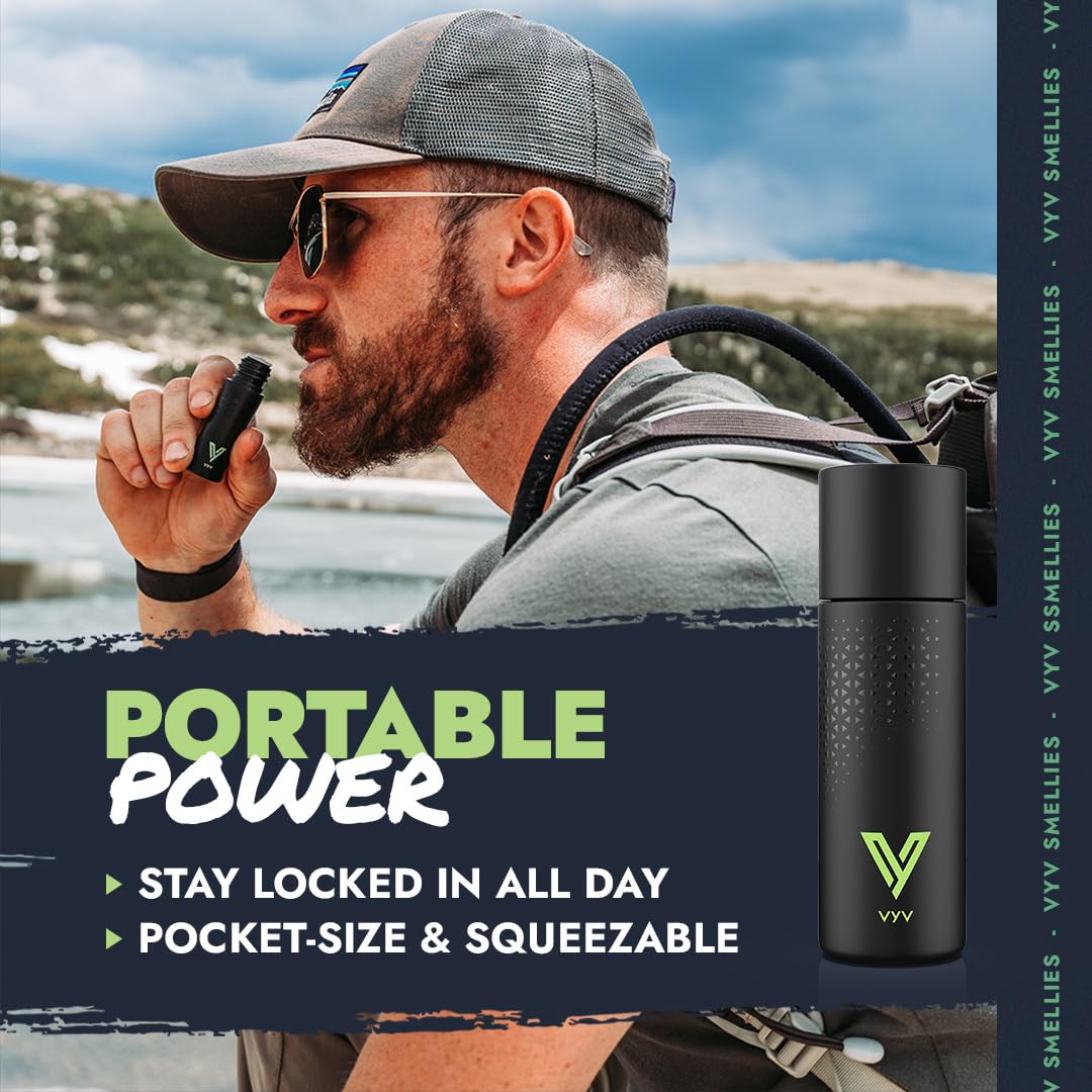 Powerful Instant Wake Up Essential Oil Inhaler for Gym, Powerlifting, Workout, Athletics | Energy, Focus | Mint Scented | Pocket-Sized | Squeezable Bottle to Control Strength | 100+ Uses