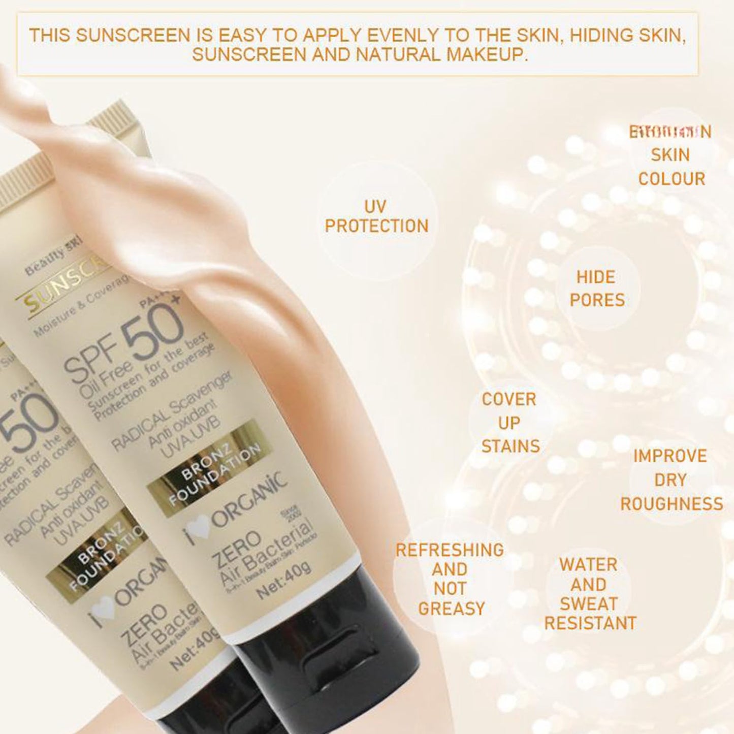 Natural Face & Body Sunscreen SPF 50, Moisturizing Broad Spectrum Sun Protection